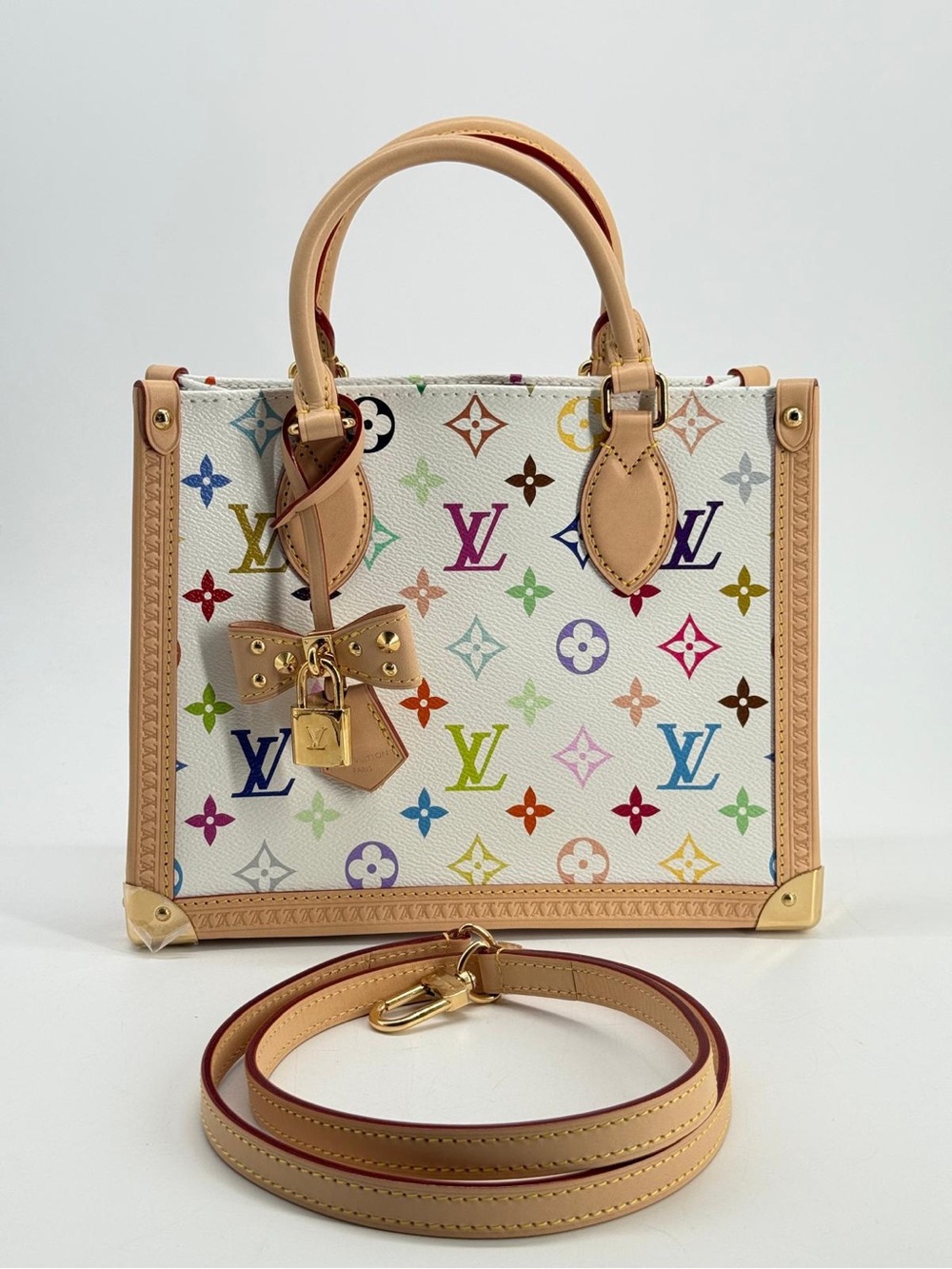 Louis Vuitton x Takashi Murakami OnTheGo Multicolored Monogram Canvas Bag